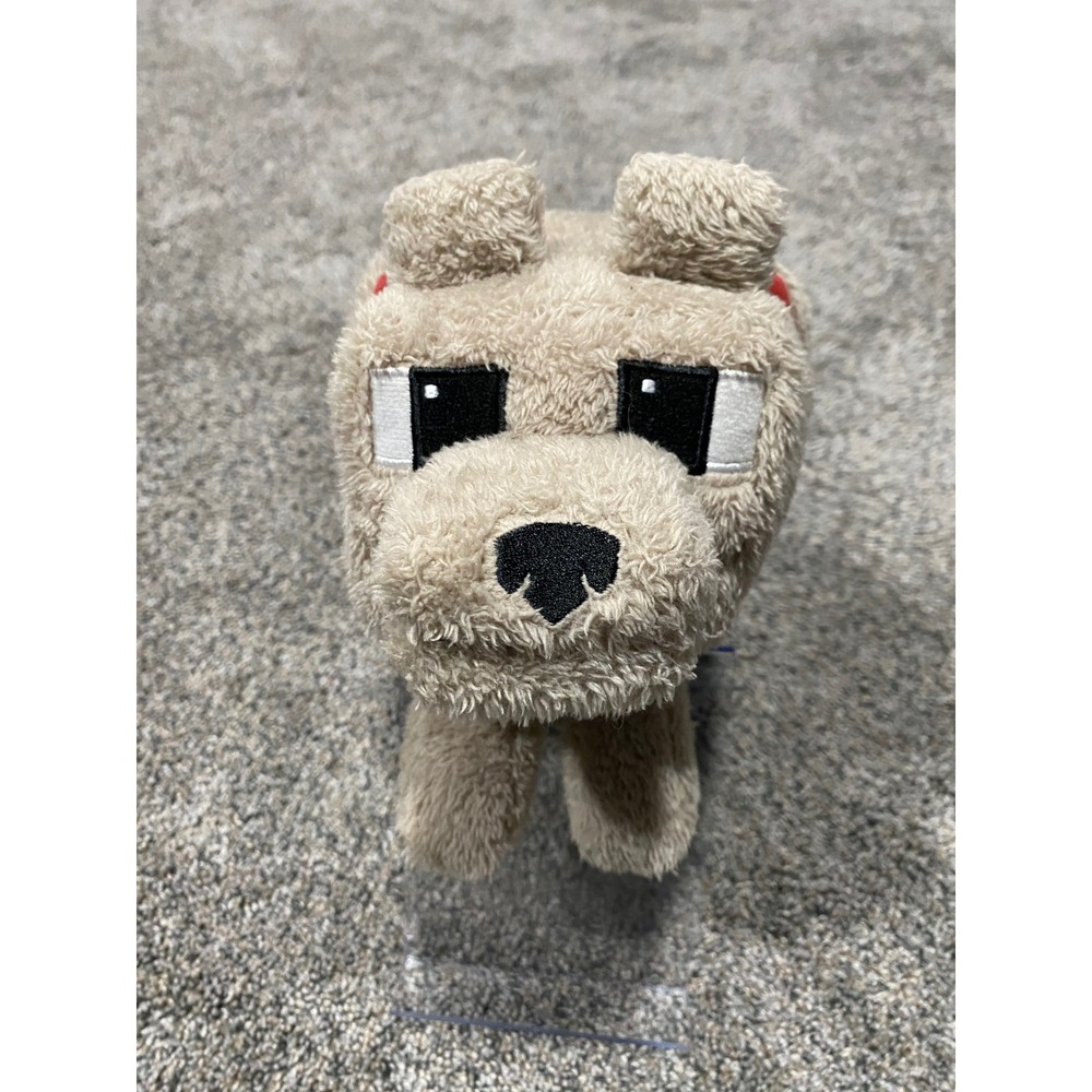 Minecraft Wolf Plush Toy Unisex Small Tan Excellent Movie Official Merchandise